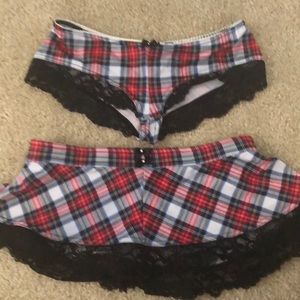 Trashy lingerie plaid set